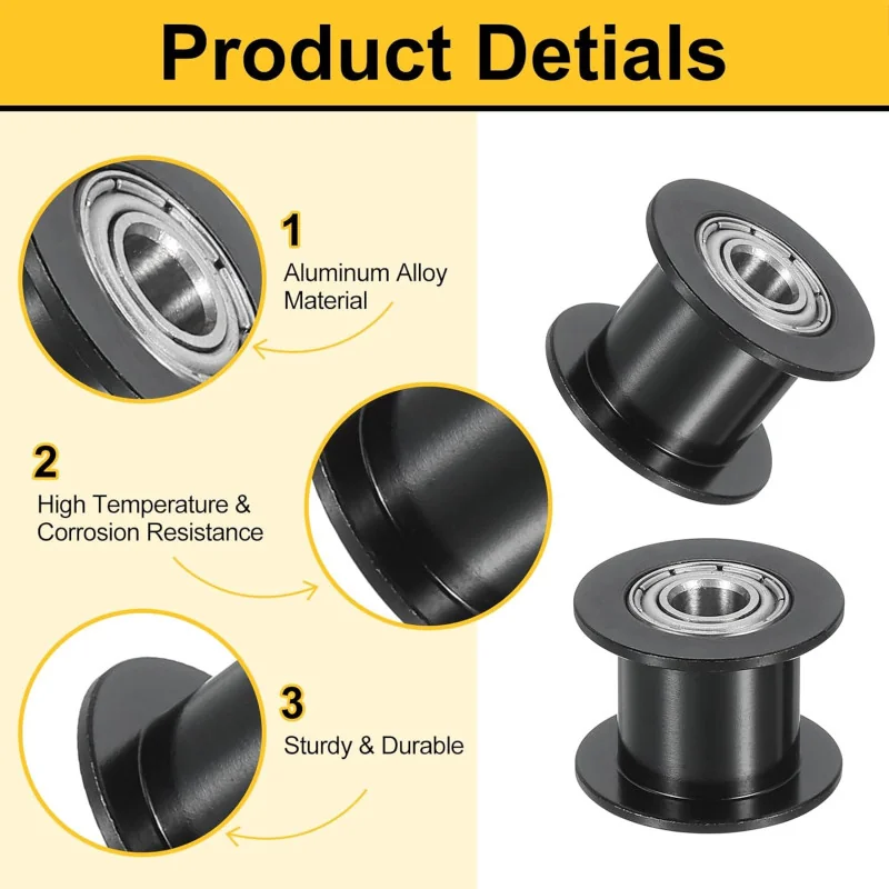 Perlin Pulley GT2 Alumium without teeth 20T B5mm W6mm (Idler Wheel) BLACK