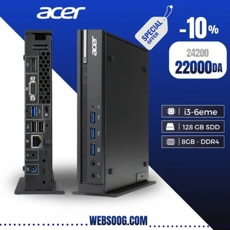 Mini PC ACER N4640G - i3 6ème Gén, 128GB SSD, 8GB DDR4 KABA État A++