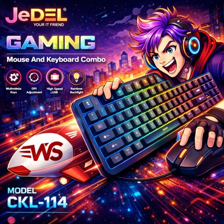 Combo clavie & Souris JEDEL CKL114 SWITCH RED BLACK/WHITE