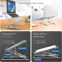 Support PC Portable N8 en Aluminium - Hauteur Réglable, Refroidissement Ventilé, Compatible 10''-15.6'' - Argenté