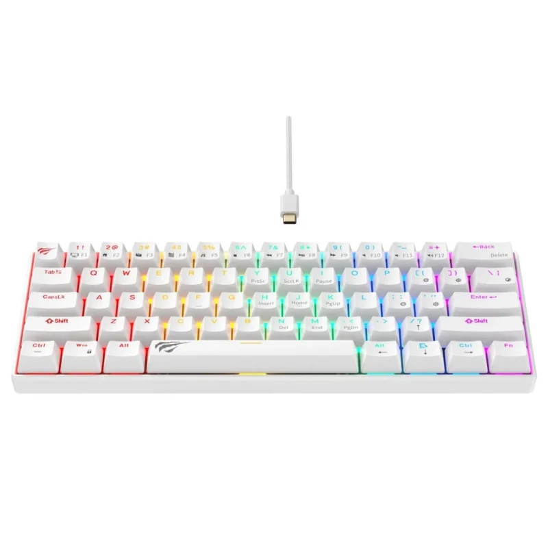 CLAVIER HAVIT MECANIQUE KB-903L WHITE- RED-SW 60%