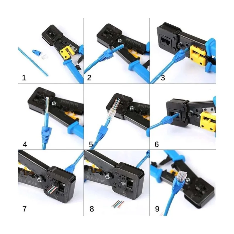 Pince a sertir Réseau ethernet RJ45 PASS TROUGH NEW MT-NA313