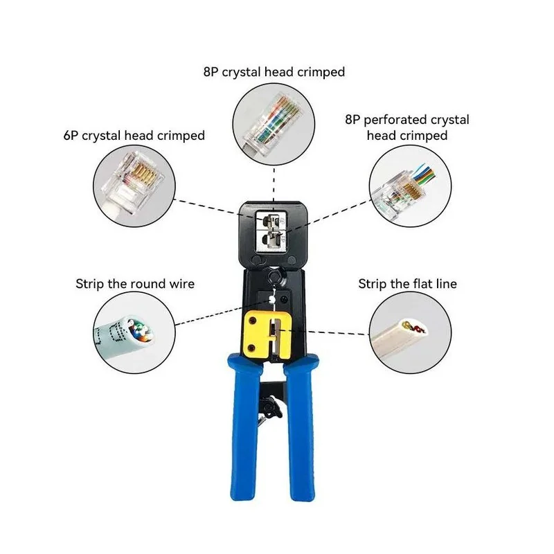 Pince a sertir Réseau ethernet RJ45 PASS TROUGH NEW MT-NA313
