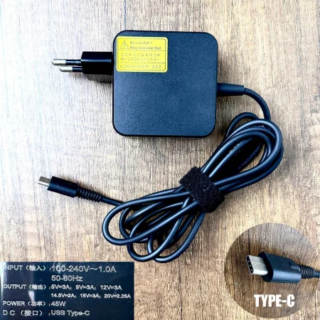 Chargeur UNI 45W 5V3A/9V3A/ 12V3A/ 14.5V3A/ 15V3A/ 20V2.25A TYPE-C