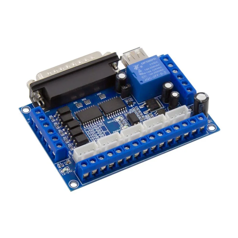 Upgraded 5 Axis CNC Interface Adapter Breakout Board(Blue)