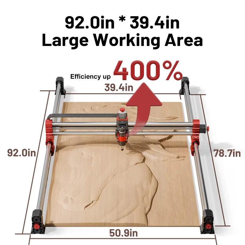 Grande Machine CNC Industrielle TWOTRESS TTC-H80 – Format Géant 1000×2000 mm avec Spindle 500W Haute Précision