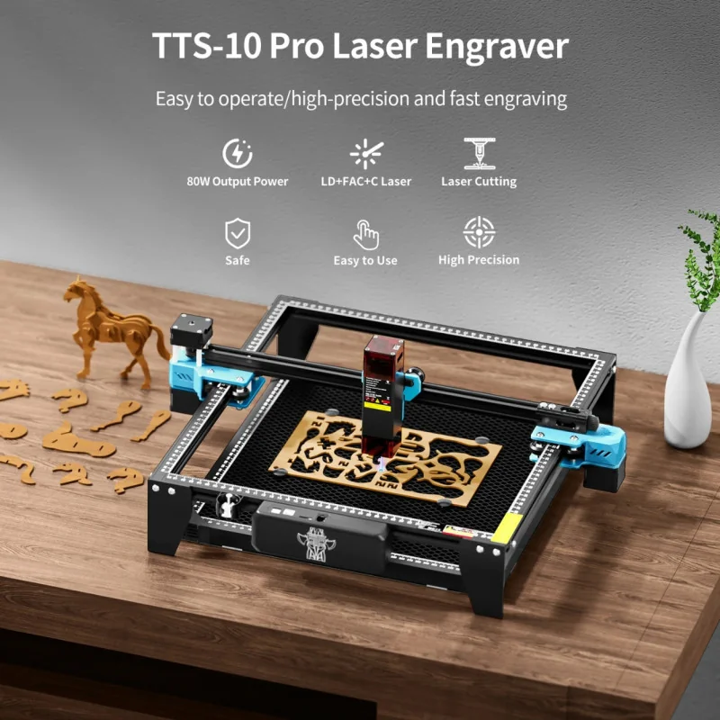 Machine de Gravure Laser (10W-Optic) 80W TTS-10 PRO 300×300 mm TWOTRESS