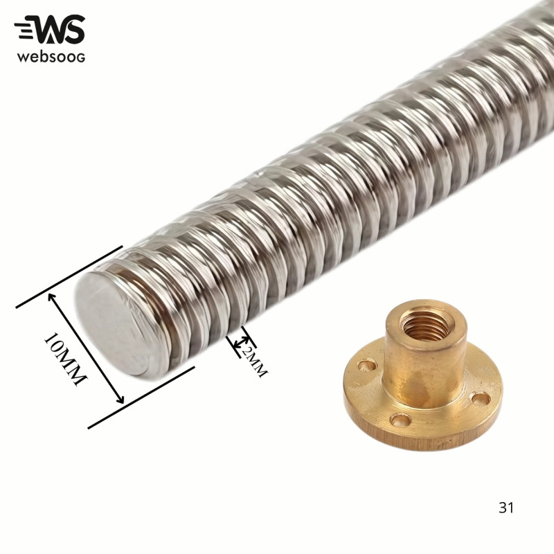 Acme 10mm/0.2mm+T10 Nut 800mm/1000mm/1500mm/2000mm