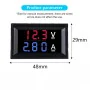 0.28 100V 50A Dual LED Voltmeter Ammeter Blue+Red