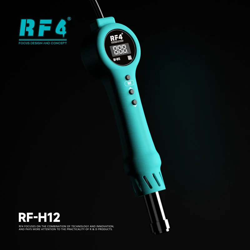 Pistolet à Air Chaud Intégré RF4 RF-H12 avec Affichage Numérique LCD et Base Support