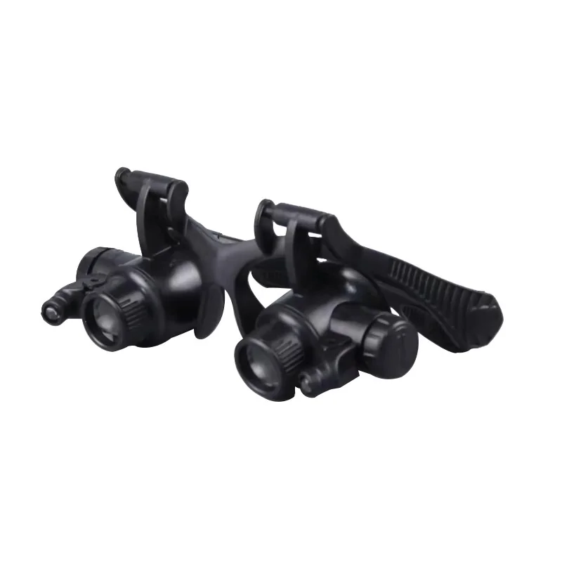 Loupe de travail Double masque oculaire 9892GJ avec lunettes à lumière LED, loupe montée sur la tête