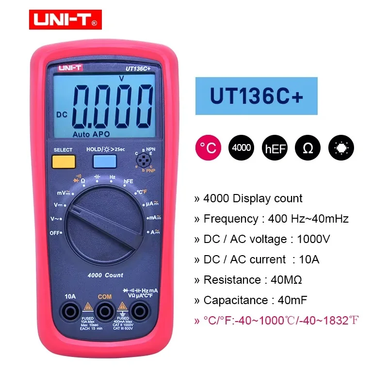 Multimetre Numerique UNI-T UT136C+ Haute Précision