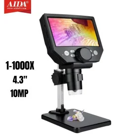 Microscope Numérique G1000 4,3 Pouces 10MP : Grossissement 1-1000X avec Éclairage LED
