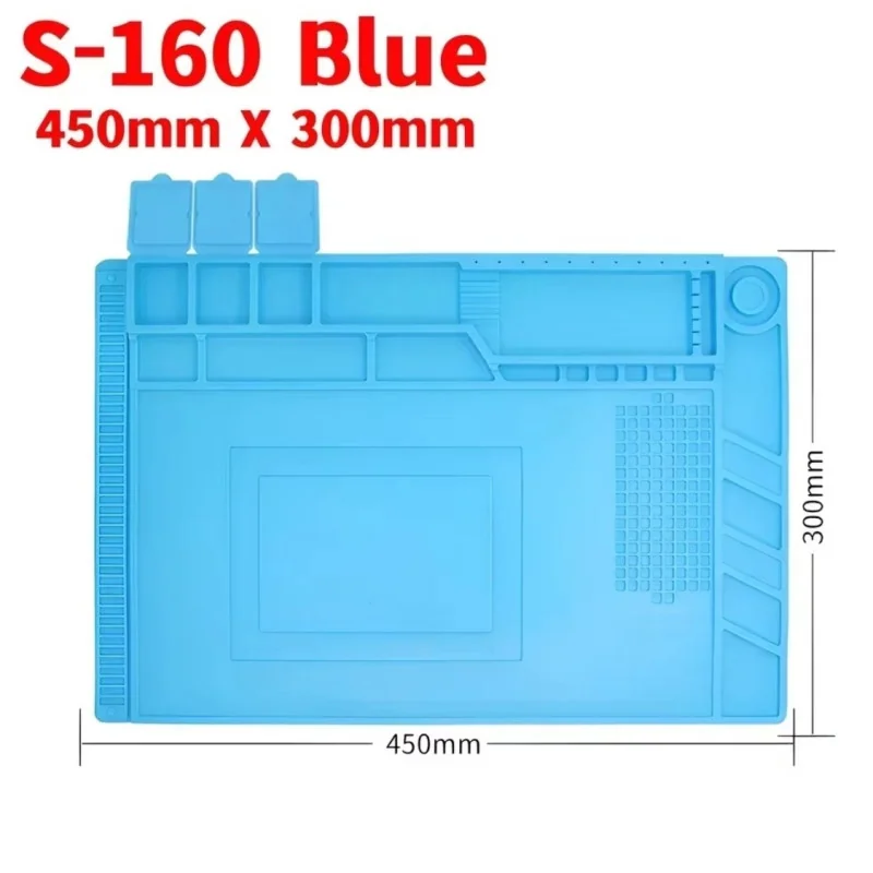 Tapis de Reparation S-160 Bleu / Gris pour Électronique et Soudure