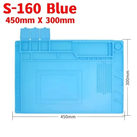 Tapis de Reparation S-160 Bleu / Gris pour Électronique et Soudure