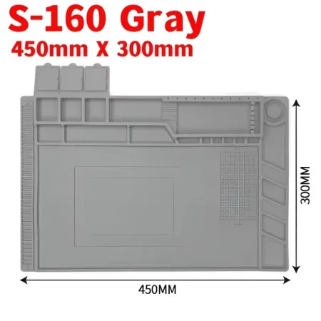 Tapis de Reparation S-160 Bleu / Gris pour Électronique et Soudure