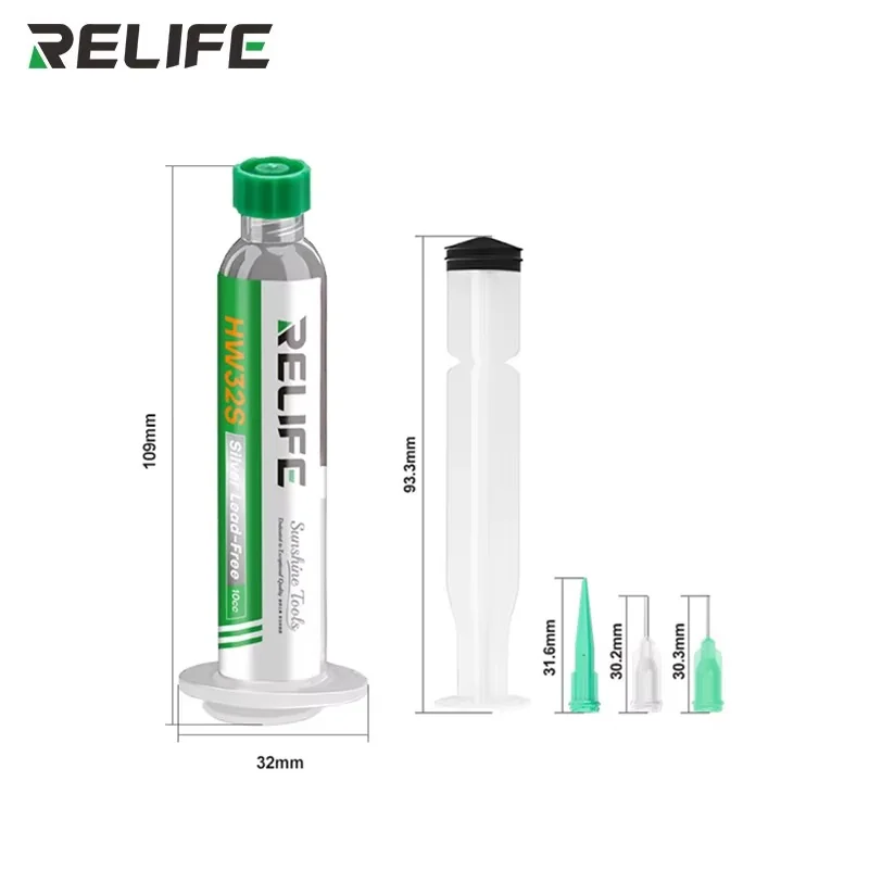 RELIFE HW32S Lead-free solder paste/syringe 10CC