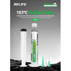 RELIFE HW21S Lead-containing Silver Solder Paste / Syringe-packed 10CC / 183℃