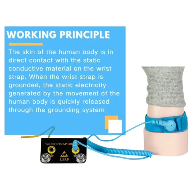 Anti Static Wrist Strap Hand with Grounding Wire Welding Work Glo AIDA A-2303