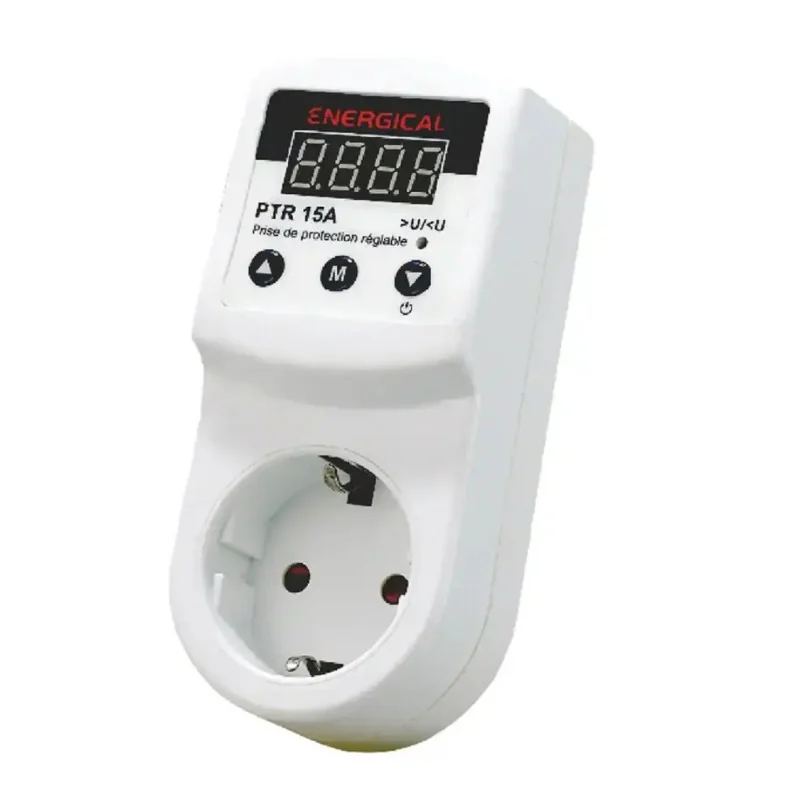 Prise de Protection Réglable Energical PTR 15A contre les Variations de Tension Électrique