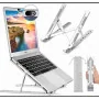 Support Laptop X Reglable Pliable Aluminium Ergonomique Gris