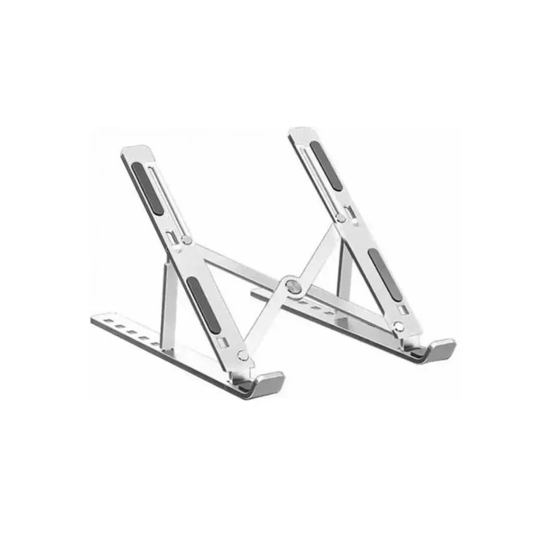 Support Laptop X Reglable Pliable Aluminium Ergonomique Gris