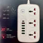 Multiprise MacTech MT-PF16 - Protecteur de Surtension avec 3 Prises 2500W et 5 Ports USB Intelligents + TYPE-C 20W