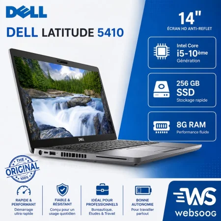 Laptop Dell 5410 i5 -10eme Gen 8G 256G ssd KABA État A++