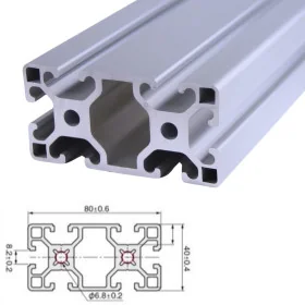 Profilé Aluminium T-Slot 4080 Longueur 1M / 2M / 3M