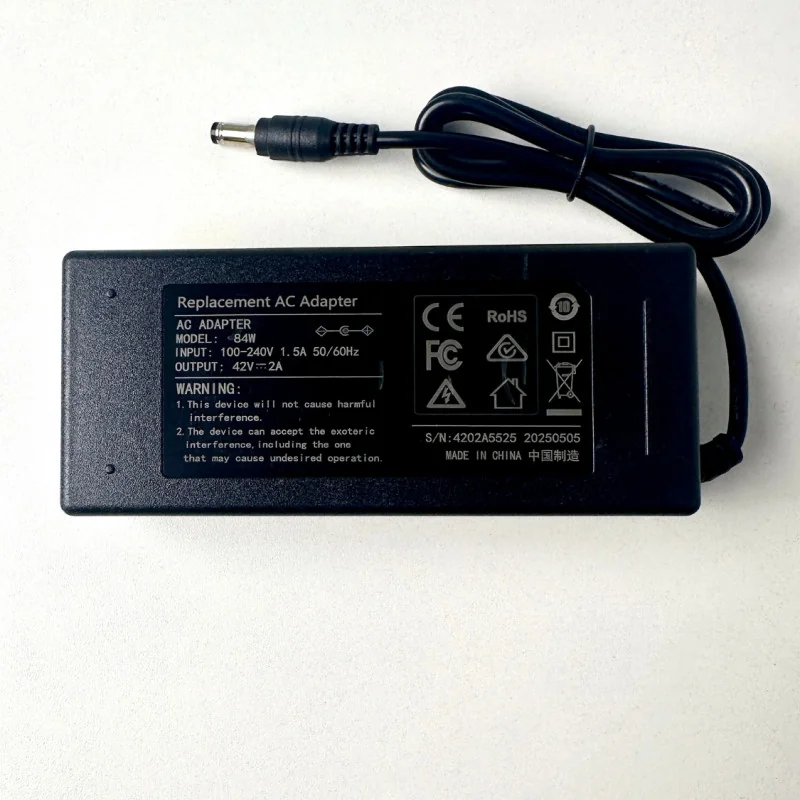 Chargeur Scooter 42V 2A/84W – Connecteur 5.5×2.5mm pour Trottinette Électrique