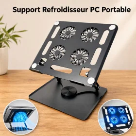 Support Refroidisseur pour Ordinateur Portable avec 4 Ventilateurs LS-O88
