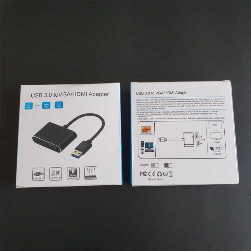 Adaptateur USB 3.0 vers VGA + HDMI 2K