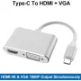 Adaptateur USB Type-C vers HDMI 4K & VGA 2-en-1