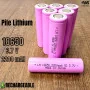 Pile LITHIUM rechargeable 18650 3.7 2200MAH Réel VIOLETTE
