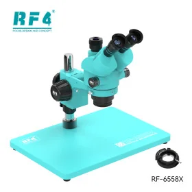 RF4 Trinocular Stereo Microscope RF-6558X 6.5-58X Synchronous Zoom with Aluminum Alloy Big Base