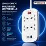 Multiprise SIYOTEAM "LDNIO" SC4407C 2500W avec 4 Prises Secteur - Chargeur USB 45W 2Type-C et 2USB-A Cable 3M