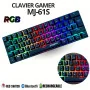 Clavier Gamer Mécanique Rechargeable SAREPO RGB 60% – Bluetooth, Sans Fil 2,4 GHz et Mode Filaire – Red Switch Black/White