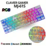 Clavier Gamer Mécanique Rechargeable SAREPO RGB 60% – Bluetooth, Sans Fil 2,4 GHz et Mode Filaire – Red Switch Black/White