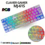 Clavier Gamer Mécanique Rechargeable SAREPO RGB 60% – Bluetooth, Sans Fil 2,4 GHz et Mode Filaire – Blue Switch Black/White
