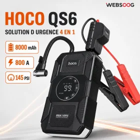 Demarreur de secours 4en1 HOCO QS6 avec compresseur 145 PSI et batterie 8000 mAh
