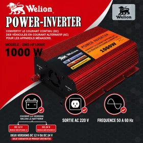 Convertisseur Welion 1000W GMS HF1000E 12 V/24 V vers 220 V