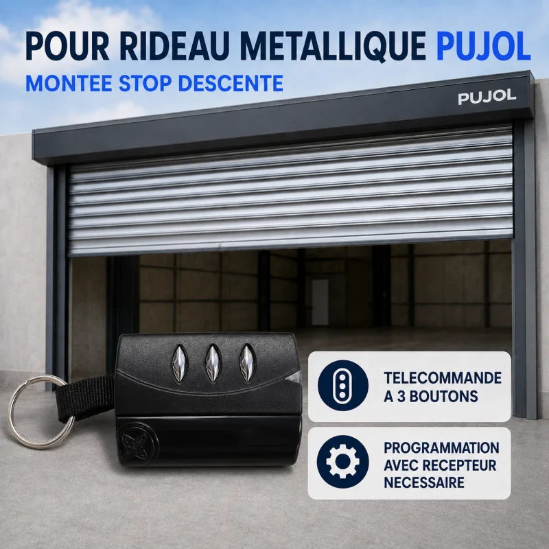 Telecommande Vario a 3 boutons pour automatisme compatible