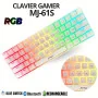 Clavier Gamer Mécanique Rechargeable JEDEL KL‑61 RGB – Bluetooth, Sans Fil 2,4 GHz et USB‑C – Filaire BLUE Switch Black/White