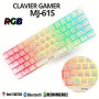 Clavier Gamer Mécanique Rechargeable JEDEL KL‑61 RGB – Bluetooth, Sans Fil 2,4 GHz et USB‑C – Filaire Red Switch Black/White