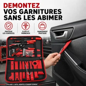 Kit professionnel de demontage garnitures automobile avec mallette