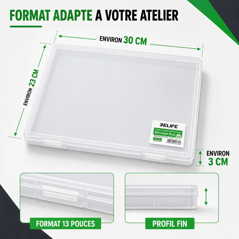 Boite de Rangement RELIFE T03 13 Pouces pour Reparation Ordinateur Portable