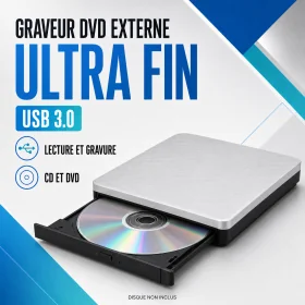 Graveur DVD externe ultra fin USB 3 0 vitesse 8X pour Windows 10 et Mac