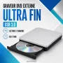 Graveur DVD externe ultra fin USB 3 0 vitesse 8X pour Windows 10 et Mac