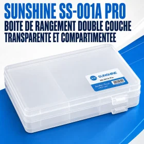 Boite de rangement double couche SUNSHINE SS 001A Pro pour reparation mobile