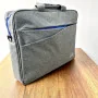 Sacoche pour PC portable avec bandoulière anti-chocs – Bleu/Gris